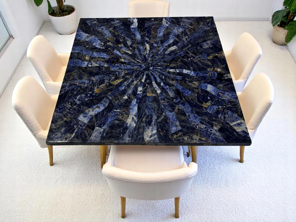 Gemstone Console Table with Mosaic Handmade Pattern